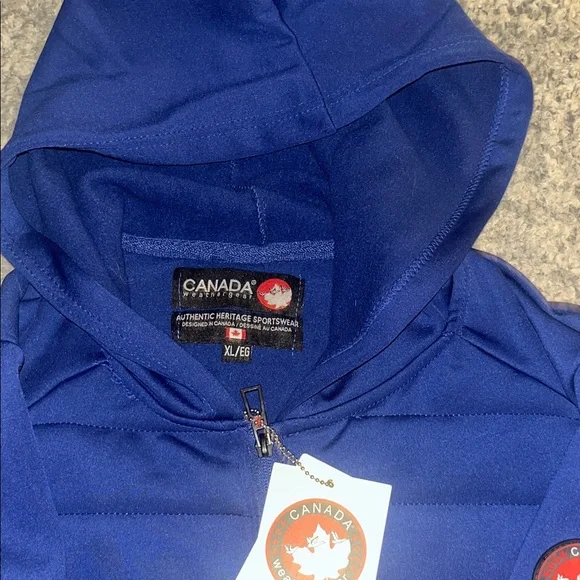 Women's Blue Ski Jacket with Hood - Picture 4 of 6